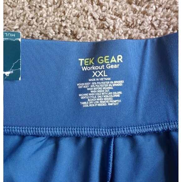 Tek Gear Workout Gear Shorts Size XXL Multipurpose Blue Mid Rise Poly/Spandex - Picture 4 of 9